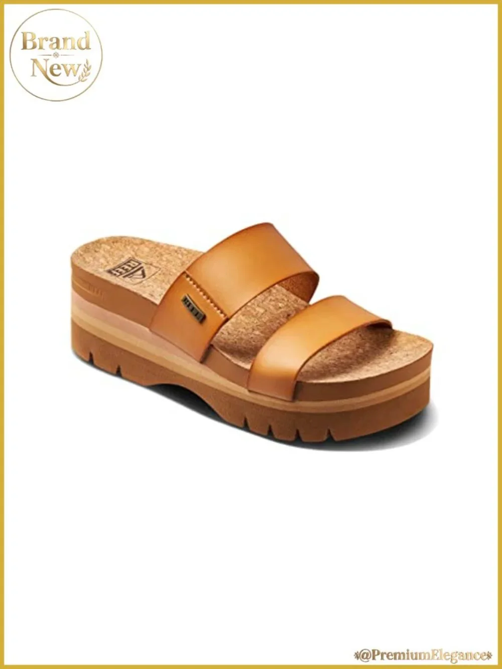 REEF Cushion Vista Higher Vegan Leather Platform Slide Sandal Arch Support